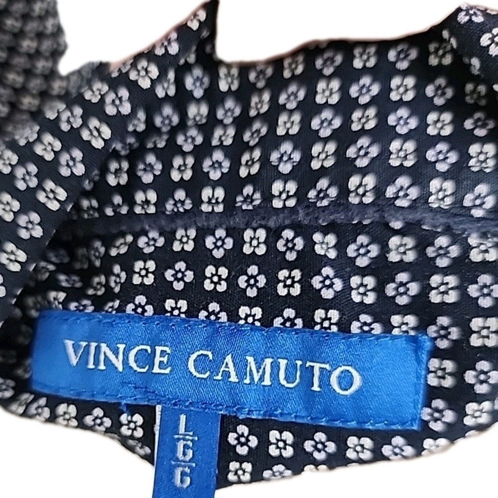 110 Vince Camuto Blue & White Casual Button Down Shirt - Picture 3 of 5